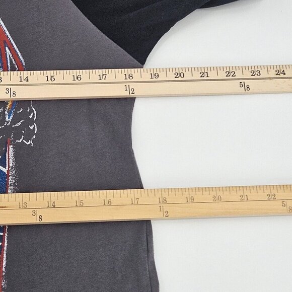 Daydreamer Def Leppard Pyromania Raglan Tee T-Shirt Gray Women’s Size S Boho - Picture 9 of 10